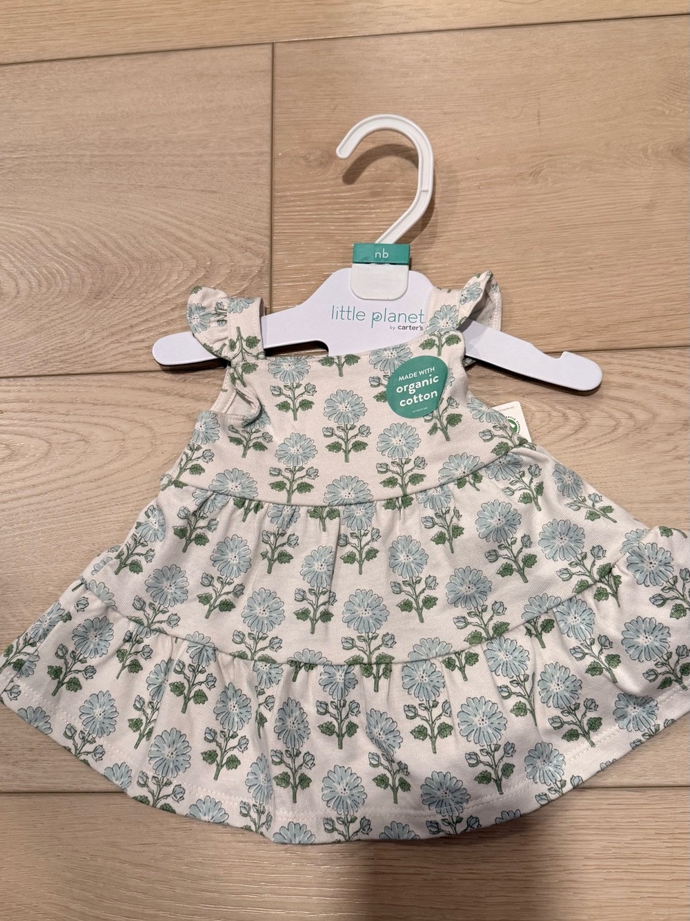little planet by carters Baby Girl Sleeveless Dress 2 Piece Newborn - New